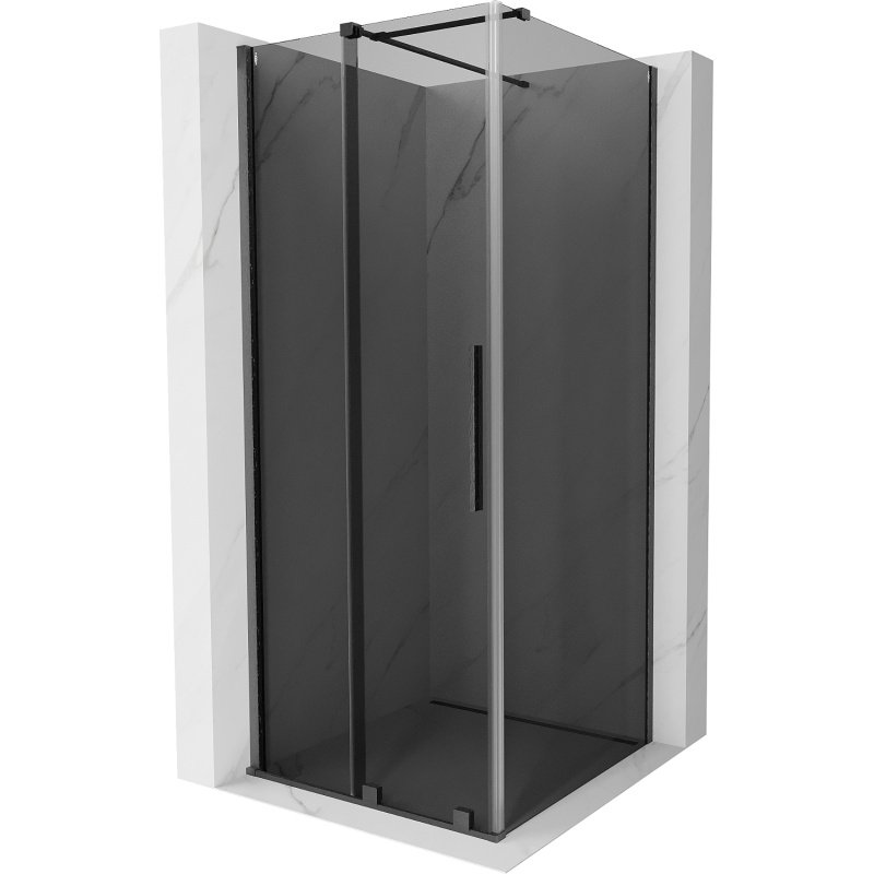 Mexen Velar cabina doccia scorrevole 90 x 90 cm, grafite, grigio metallizzato spazzolato - 871-090-090-41-66