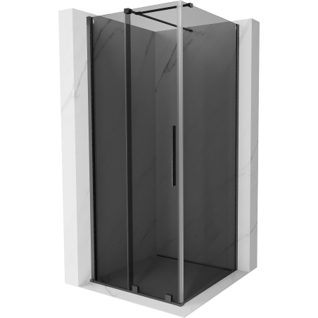 Mexen Velar Duschkabine Schiebetür 90 x 90 cm, Graphit, gebürstet Gun gray - 871-090-090-41-66