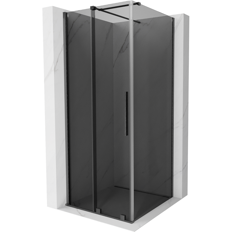 Mexen Velar schuifdouchecabine 100 x 100 cm, grafiet, geborsteld gun grijs - 871-100-100-41-66