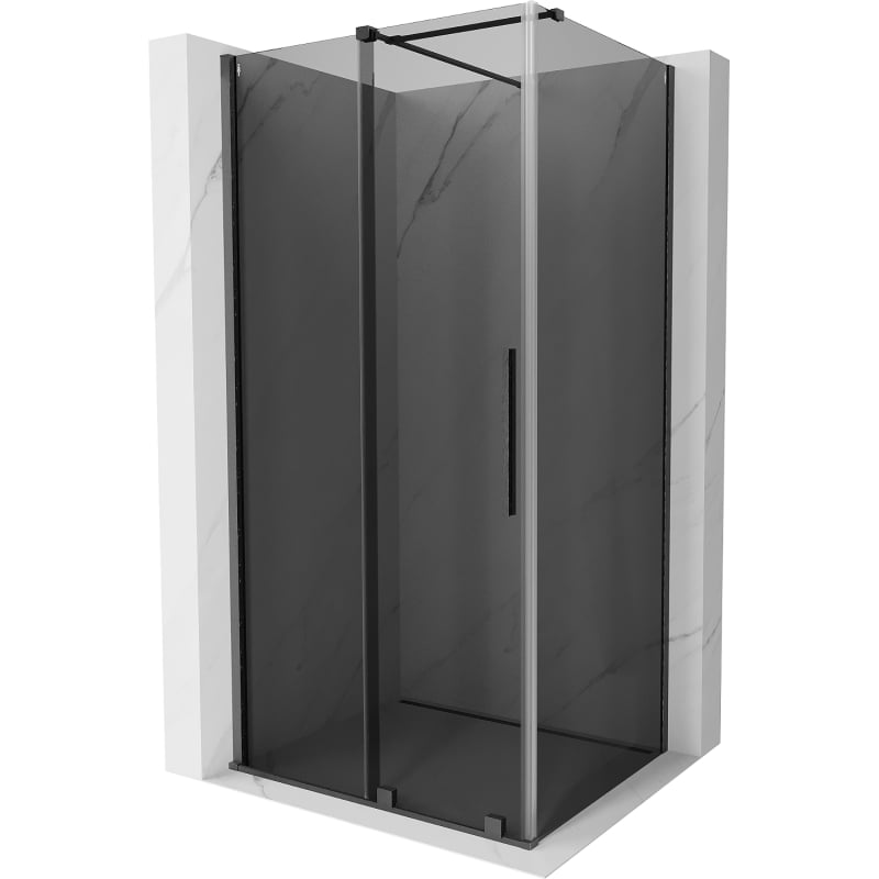 Mexen Velar Sliding Shower Enclosure 100 x 75 cm, Graphite, Brushed Gun Gray - 871-100-075-41-66