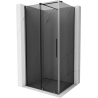 Mexen Velar Sliding Shower Enclosure 100 x 75 cm, Graphite, Brushed Gun Gray - 871-100-075-41-66