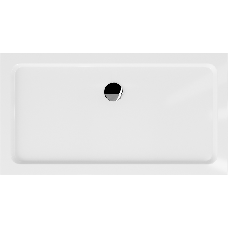 Mexen Flat rectangular slim shower tray 120 x 70 cm, white, chrome siphon - 40107012