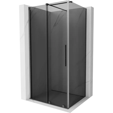 Mexen Velar sliding shower enclosure 90 x 85 cm, graphite, brushed gun gray - 871-090-085-41-66
