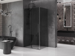 Mexen Velar klizna tuš kabina 110 x 70 cm, grafit, brušeni gun gray - 871-110-070-41-66