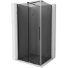 Mexen Velar sliding shower cabin 120 x 75 cm, graphite, brushed gun gray - 871-120-075-41-66