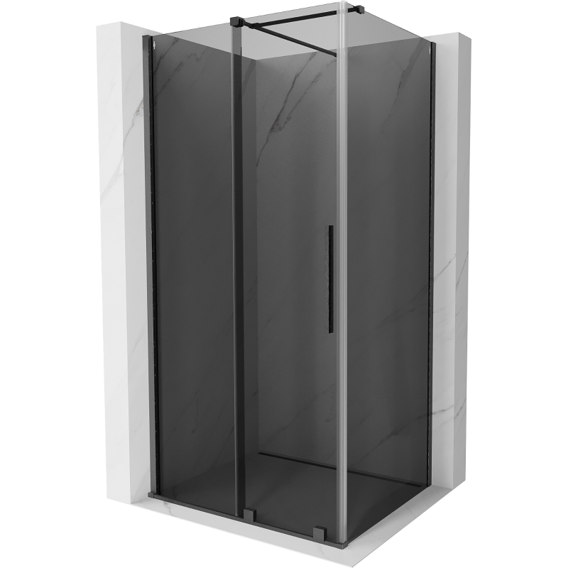 Mexen Velar sliding shower enclosure 110 x 90 cm, graphite, brushed gun gray - 871-110-090-41-66