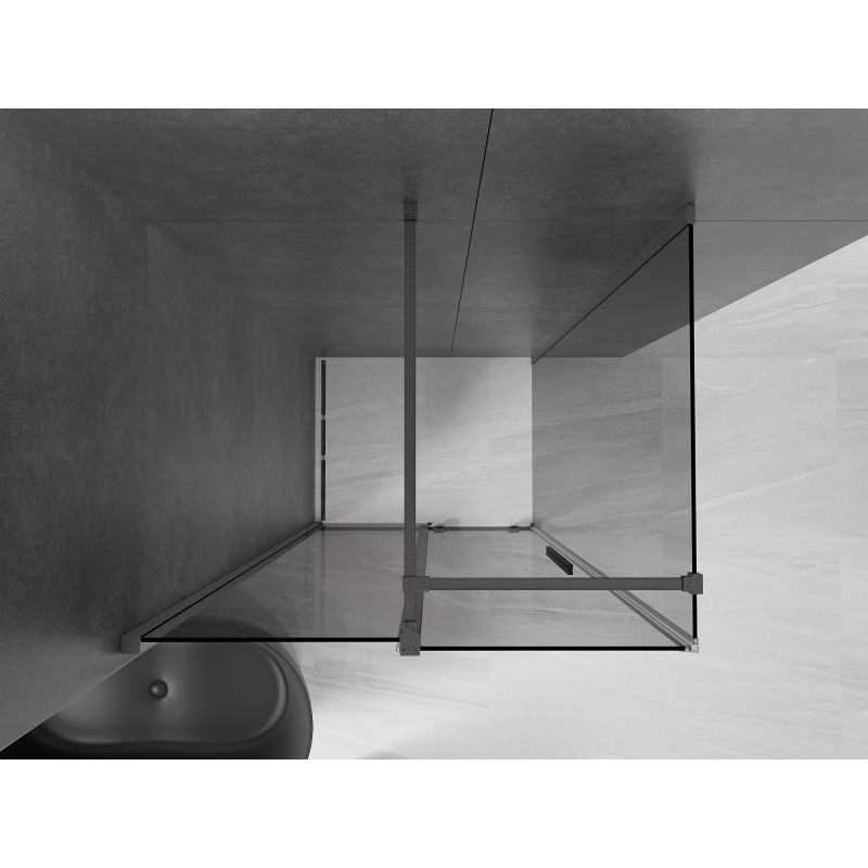 Mexen Velar klizna tuš kabina klizna 120 x 85 cm, grafit, gun gray brušeni - 871-120-085-41-66