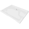 Mexen Flat rectangular slim shower tray 140 x 100 cm, white, chrome trap - 40101014