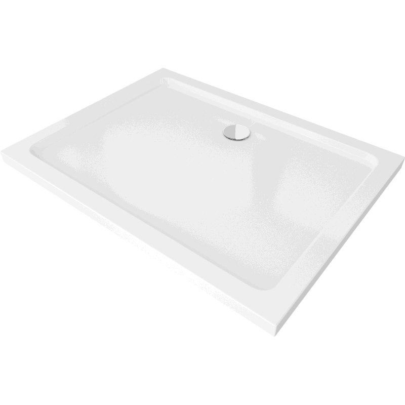 Mexen Flat slim rechthoekige douchebak 130 x 100 cm, wit, chroom sifon - 40101013