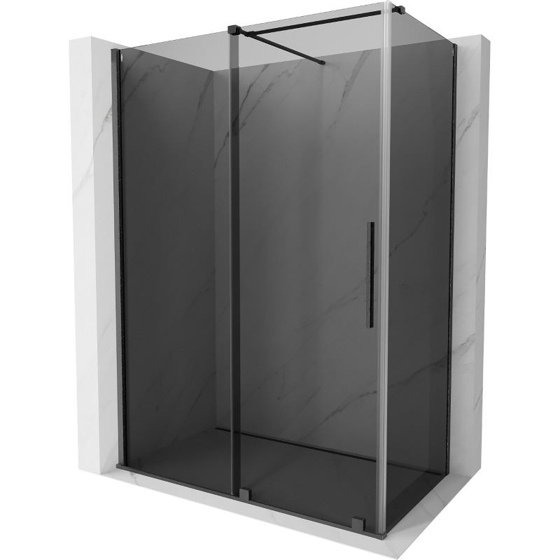 Mexen Velar liukuva suihkukoppi 150 x 70 cm, grafiitti, harjattu gun gray - 871-150-070-41-66