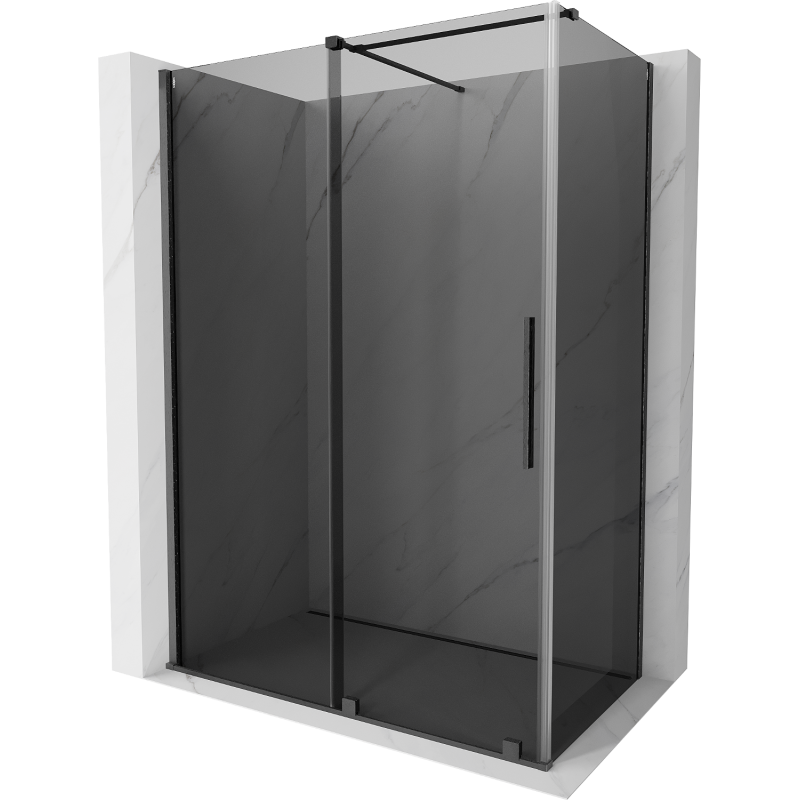Mexen Velar cabine de douche coulissante 150 x 80 cm, graphite, gris canon brossé - 871-150-080-41-66