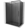 Mexen Velar sliding shower cabin 150 x 80 cm, graphite, brushed gun gray - 871-150-080-41-66
