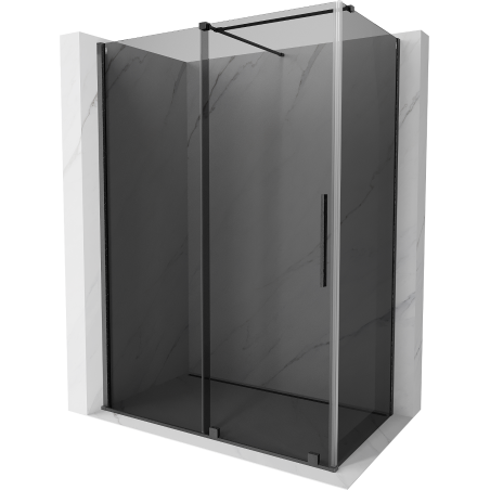 Mexen Velar sliding shower enclosure 150 x 75 cm, graphite, brushed gun gray - 871-150-075-41-66