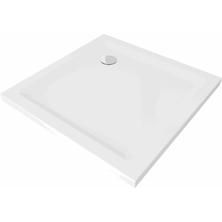 Mexen Flat brodzik kwadratowy slim 100 x 100 cm, biały, syfon chrom - 40101010