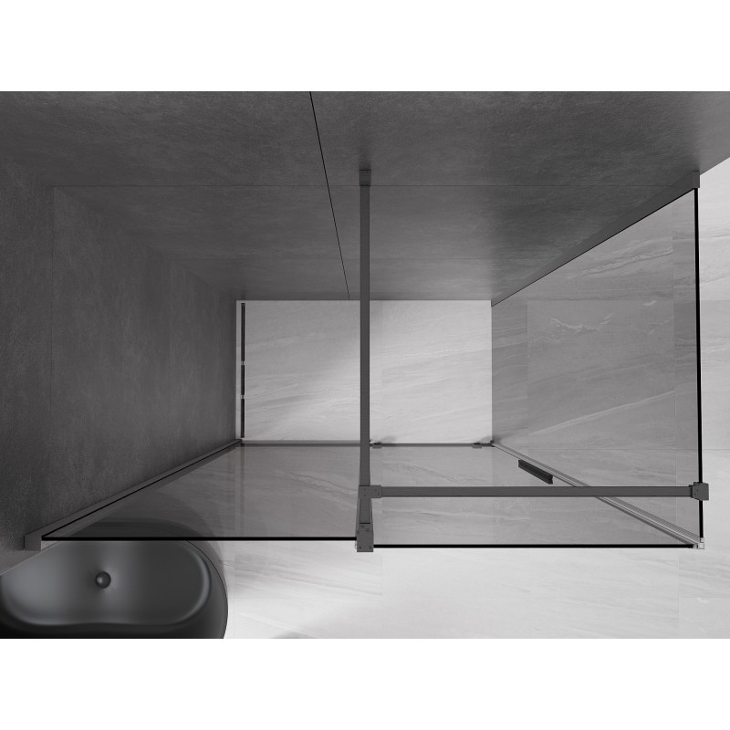 Mexen Velar klizna tuš kabina klizna 160 x 90 cm, grafit, četkana siva pištolja - 871-160-090-41-66