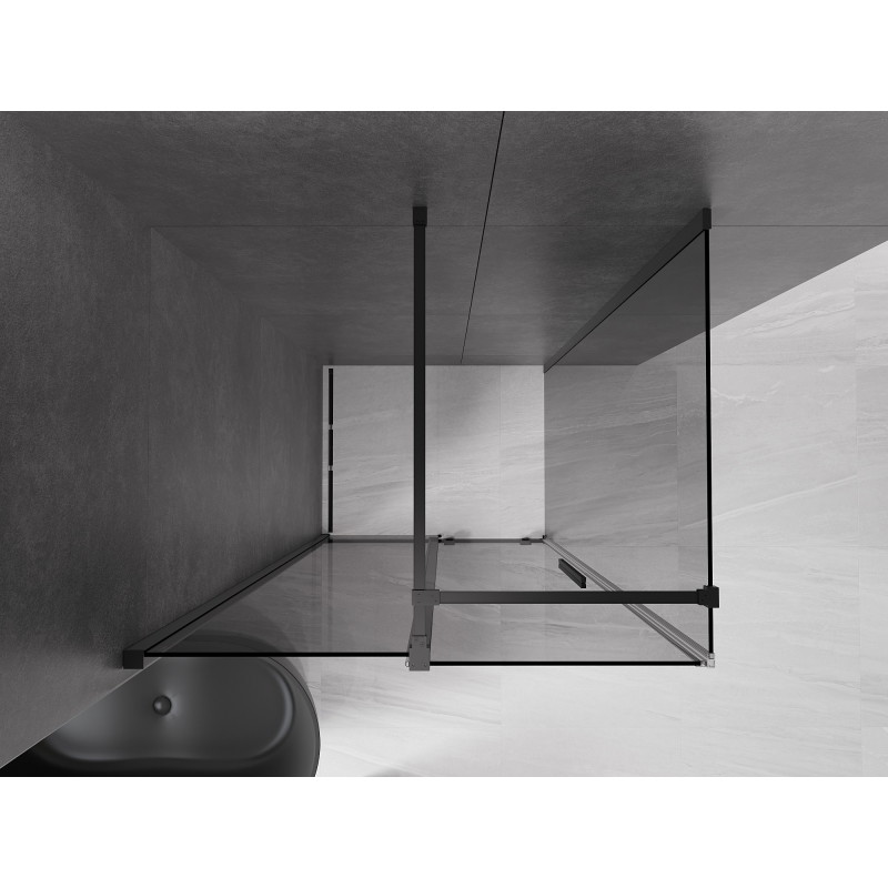 Mexen Velar klizna kabina koja se pomiče 140 x 90 cm, grafit, crna - 871-140-090-41-70