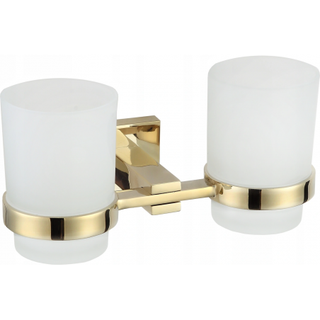 Mexen Vane copo duplo para escova de dentes, dourado - 7020952-50