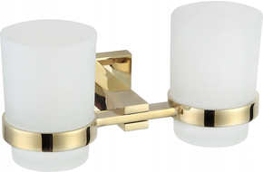 Mexen Vane dubbele bekerhouder voor tandenborstels, goud - 7020952-50