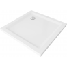 Mexen Flat Quadratische Duschwanne Slim 80 x 80 cm, weiß, Chrom-Siphon - 40108080