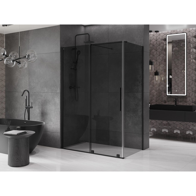 Mexen Velar lükandustega dušinurk 150 x 70 cm, grafiit, must - 871-150-070-41-70