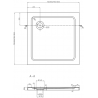 Mexen Flat quadratische Slim-Duschwanne 80 x 80 cm, weiß, Siphon Chrom - 40108080