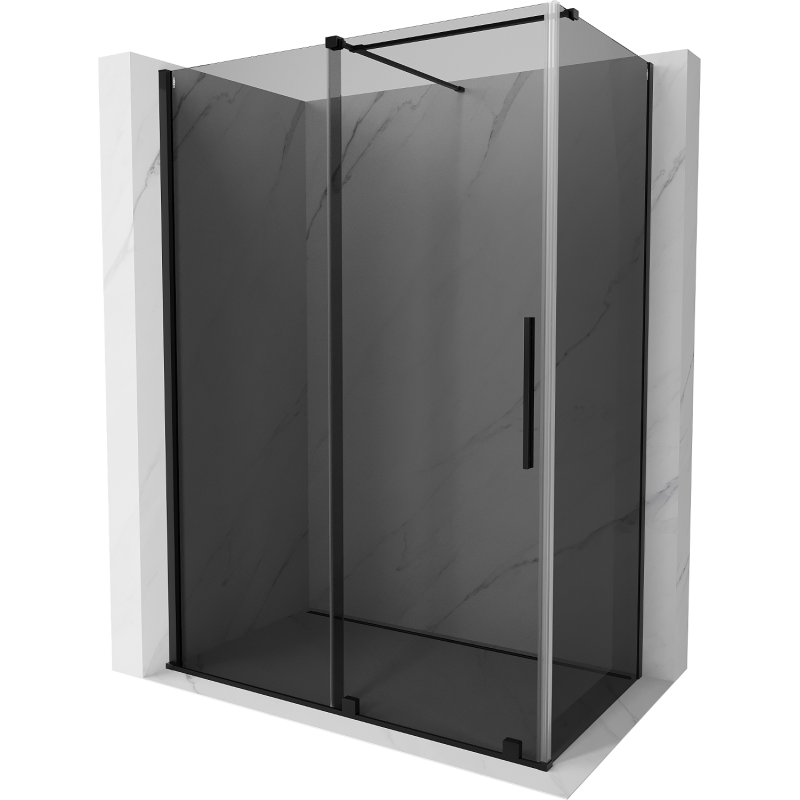 Mexen Velar cabina de ducha corredera 150 x 85 cm, grafito, negro - 871-150-085-41-70
