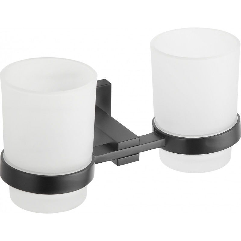 Mexen Vane doble vaso para cepillos de dientes, negro - 7020952-70