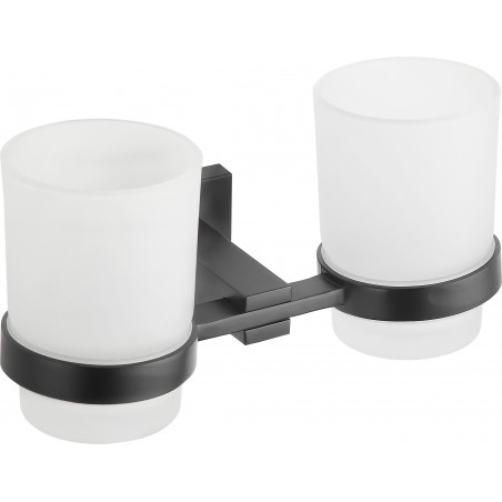 Mexen Vane vaso doble para cepillos de dientes, negro - 7020952-70