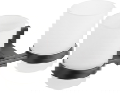 Mexen Vane doppelter Zahnputzbecher, schwarz - 7020952-70