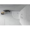 Receveur de douche Mexen Flat demi-circulaire slim 70 x 70 cm, blanc, siphon chromé - 41107070