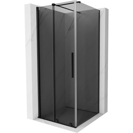 Mexen Velar 90 x 90 cm Sliding Shower Enclosure, Graphite, Black - 871-090-090-41-70