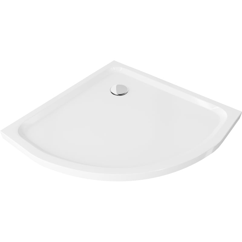 Mexen Flat poolringikujuline õhuke dušialus 80 x 80 cm, valge, sifoon kroom - 41108080