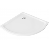 Mexen Flat plato de ducha semicircular slim 80 x 80 cm, blanco, sifón cromo - 41108080