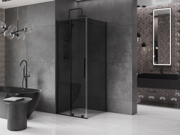 Mexen Velar klizna tuš kabina klizna 90 x 90 cm, grafitna, crna - 871-090-090-41-70