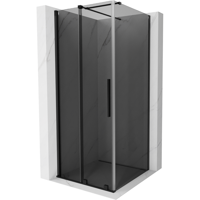 Mexen Velar sliding shower cabin 100 x 100 cm, graphite, black - 871-100-100-41-70