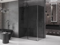 Mexen Velar Sliding Shower Enclosure 130 x 70 cm, Graphite, Gun Metal - 871-130-070-41-95