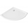 Mexen Flat semi-circular slim shower tray 90 x 90 cm, white, chrome siphon - 41109090