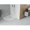 Mexen Flat Halbrunder Slim-Duschwanne 90 x 90 cm, weiß, Chrom-Siphon - 41109090
