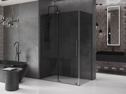 Mexen Velar sliding shower enclosure 150 x 80 cm, graphite, gun metal - 871-150-080-41-95