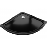 Mexen Flat plato de ducha semicircular slim 70 x 70 cm, negro, sifón cromo - 41707070