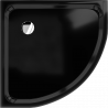Mexen Flat receveur de douche quart de cercle slim 70 x 70 cm, noir, siphon chromé - 41707070