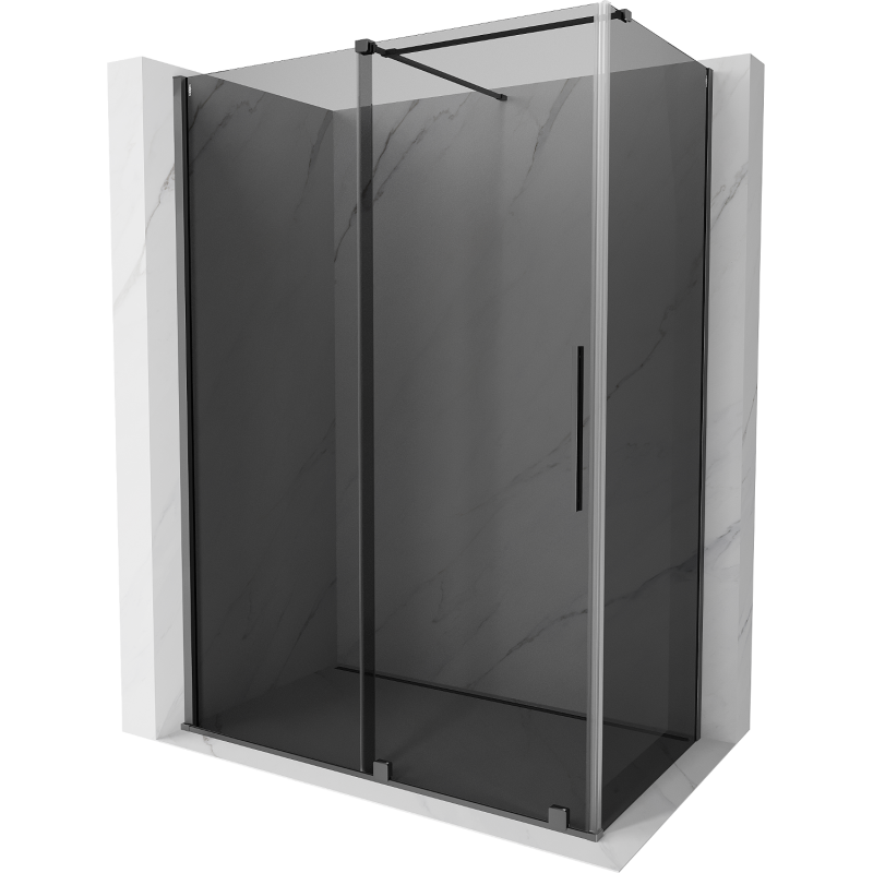 Mexen Velar Sliding Shower Enclosure 160 x 80 cm, Graphite, Gun Metal - 871-160-080-41-95