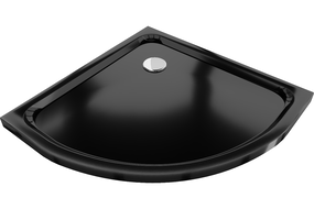 Mexen Flat poolringikujuline Slim dušialus 90 x 90 cm, must, kroom-sifoon - 41709090