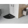 Mexen Flat ducha semicircular slim 90 x 90 cm, negro, sifón cromado - 41709090