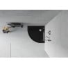 Mexen Flat receveur de douche demi-circulaire slim 90 x 90 cm, noir, siphon chromé - 41709090