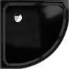 Mexen Flat receveur de douche demi-circulaire slim 90 x 90 cm, noir, siphon chromé - 41709090