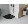 Mexen Flat receveur de douche demi-circulaire slim 90 x 90 cm, noir, siphon noir - 41709090B