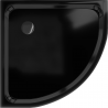 Mexen Flat Duschwanne Halbrund Slim 80 x 80 cm, Schwarz, Siphon Schwarz - 41708080B