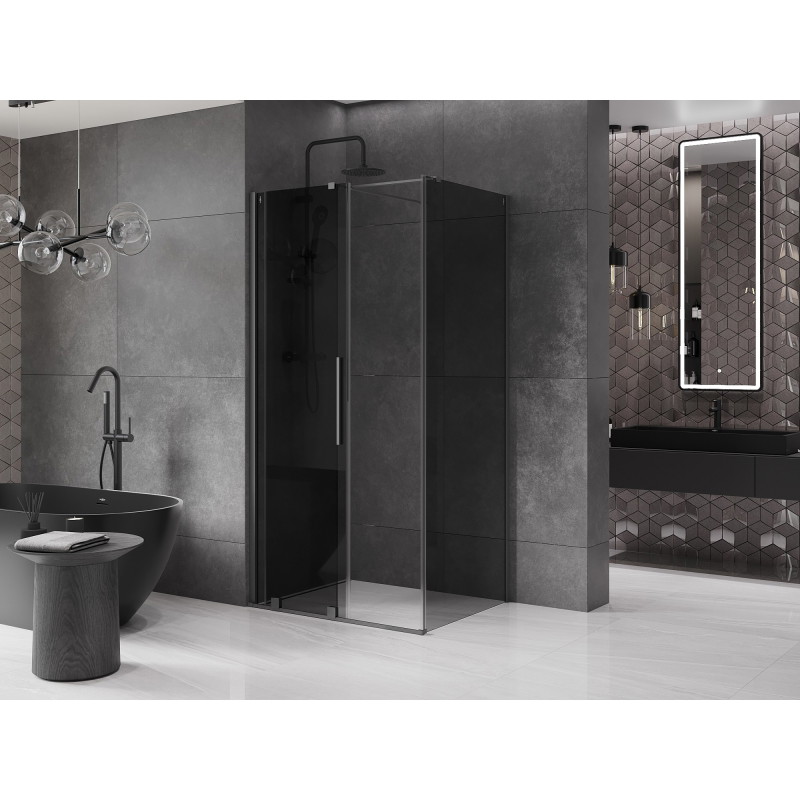 Mexen Velar klizna tuš kabina 110 x 80 cm, grafit, gun metal - 871-110-080-41-95