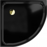 Mexen Flat receveur de douche demi-circulaire slim 90 x 90 cm, noir, siphon doré - 41709090G